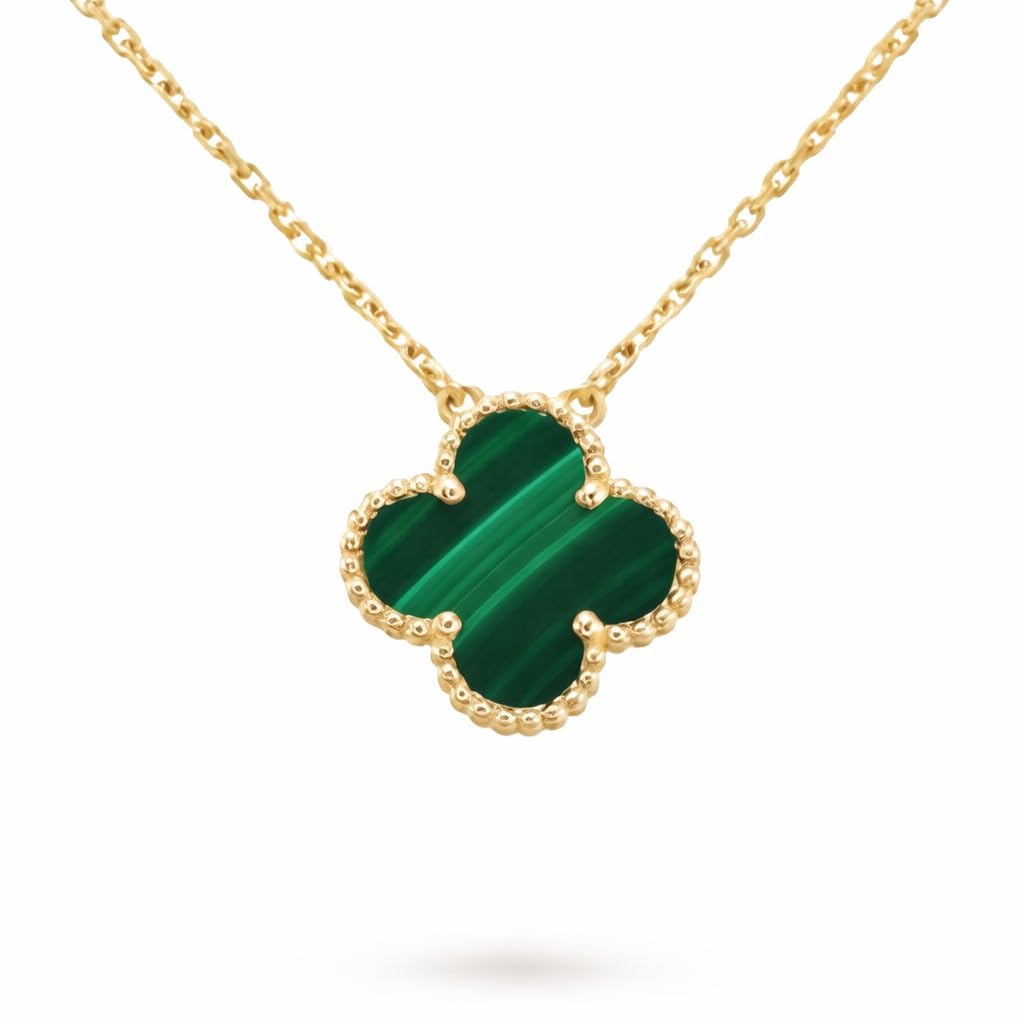 Buy JIMOR Green Clover Pendant Necklace for Women | Gold Plated